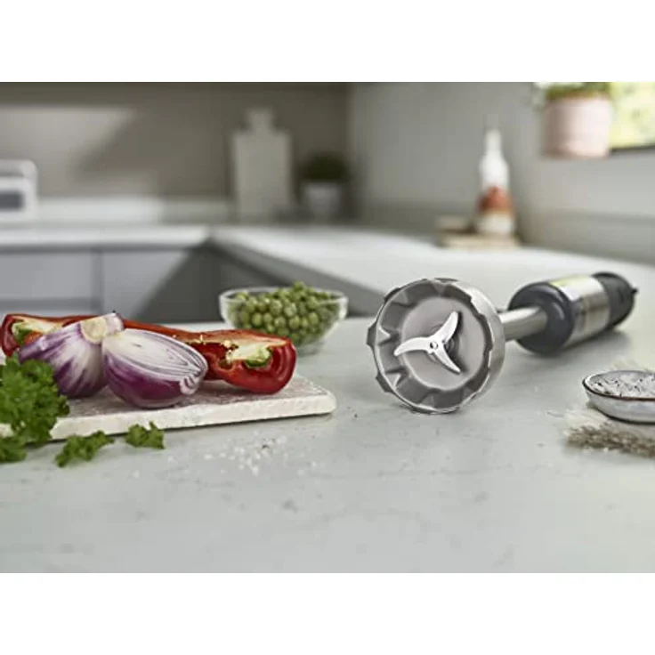 Kenwood HBM60.007 GY triblade XL+ Stabmixer, 1000W, variable Geschwindigkeit, inkl. Schneebesen, Mixbecher (0,5L), grau-metall – Bild 3
