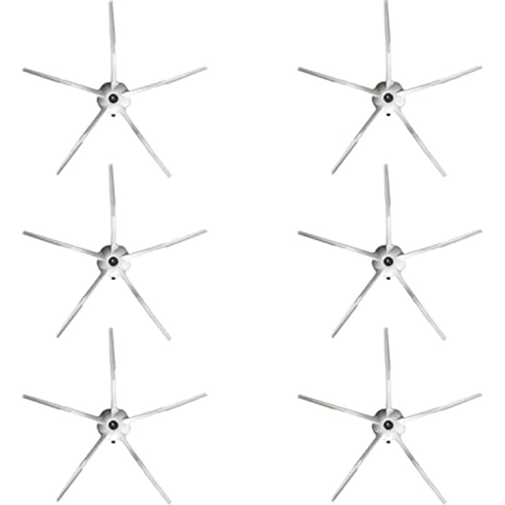 BiOHY Seitenbürste für Roborock S7 Serie in weiß (6er-Set) | Wischroboter Zubehör | Bürste für Fliesen, Parkett & PVC | S7, S7+, S7 MaxV, S7 MaxV Plus, S7 MaxV Ultra | Ersatzteile zum Original – Bild 1