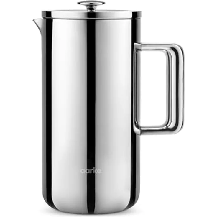 aarke Coffee Press – Premium Kaffeepresse aus Edelstahl, Doppelwand-Vakuumisolierung, Auslaufsicherer Ausguss, 8 Tassen