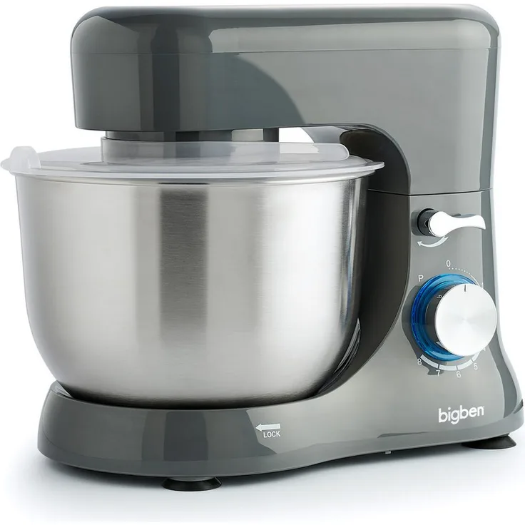 BigBen BL1509 Küchenmaschine, 1.000 W Leistung mit 4,5 L Edelstahlschüssel und 8 Geschwindigkeitsstufen
