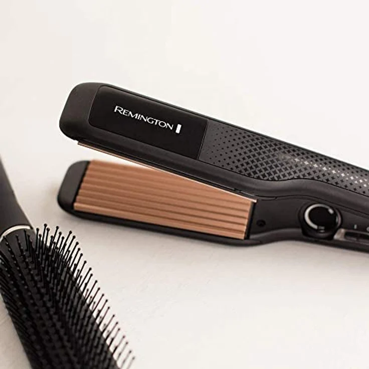 Remington Ceramic Crimp 220 S3580 Kreppeisen, 37 mm breite Stylingplatten mit Rillen, hochwertige, antistatische Keramik-Turmalin-Beschichtung, schwarz – Bild 6