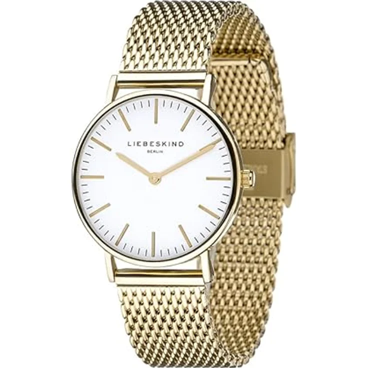 LIEBESKIND Damen Analog Quarz Uhr mit Edelstahl, IP gold-weiß – Bild 2