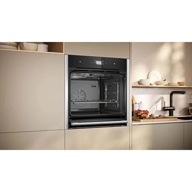 Neff B64CS31N0, N90, CircoTerm, Slide und Hide Einbaubackofen, 60x60cm, Edelstahl, 4.1 Zoll Full Touch TFT-Farb- und Grafikdisplay, Home Connect, Soft Opening und Soft Close – Bild 3