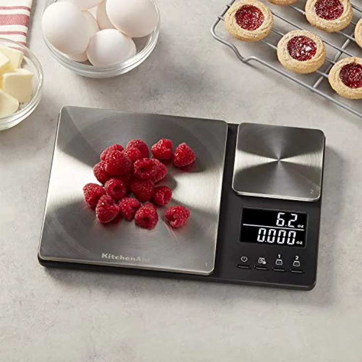 KitchenAid Digitale Lebensmittel-Waage mit Zwei Plattformen, wiegt zwischen 5000g und 500g Schwarz Einheitsgröße – Bild 4