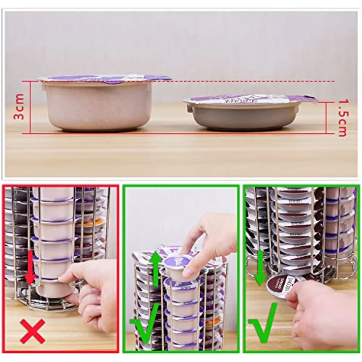 Exzact Kaffeekapselhalter Kompatibel für Tassimo (52 x Kapseln) - Ständer für Kaffeekapseln Tassimo - 360° Drehbar und rutschfest - Kaffeepad Halterung – Bild 5