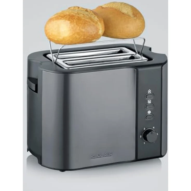 SEVERIN SEV IFA AT9573 Toaster grey, 800W Leistung, Scheibenzentrierung, Auftaufunktion – Bild 2