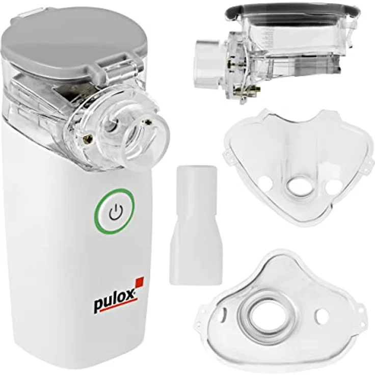 Pulox Inhalator Vernebler Inhalationsgerät IN-100 Nebulizer mit Maske für Kinder und Erwachsene bei Erkältungen oder Asthma tragbar und leise – Bild 1