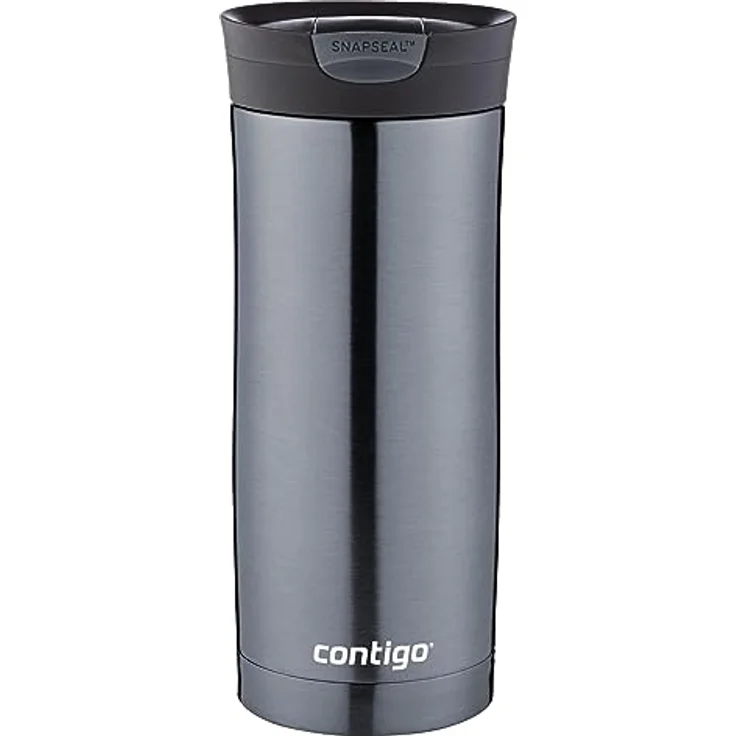 Contigo Thermobecher Huron Snapseal, Edelstahl Isolierbecher, Kaffebecher to go, auslaufsicher, spülmaschinenfester Deckel BPA-frei, 470 ml – Bild 2