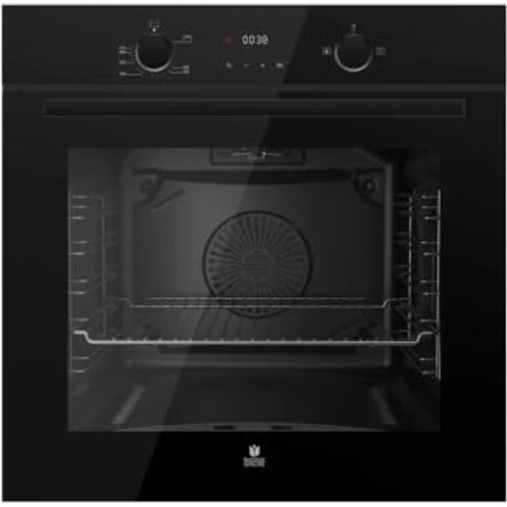 Gasline Herdset GB850-FIB, Gasbackofen 69L mit Umluft und Digitaltimer + 70cm Gaskochfeld GAG70GLG aus schwarzer Glaskeramik, inkl. 5 Gasbrennern und Wokbrenner – Bild 2