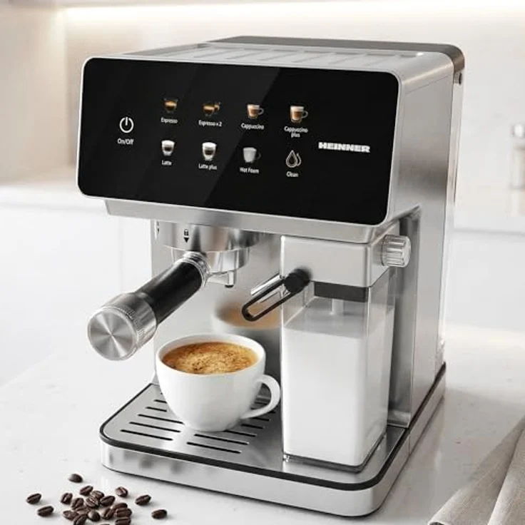 Heinner HEM-LK20DMLK Espressomaschine, 20 Bar Pumpdruck, 1350W, 1,6L Wassertank, externes Milchsystem – Bild 6