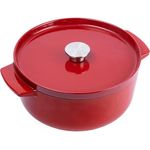 KitchenAid Cast Iron Kasserolle 26cm/5,2L mit Deckel, PFAS-freie Emaille, induction-friendly, ofenfest bis 260°C, ergonomischer Griff, Empire Red