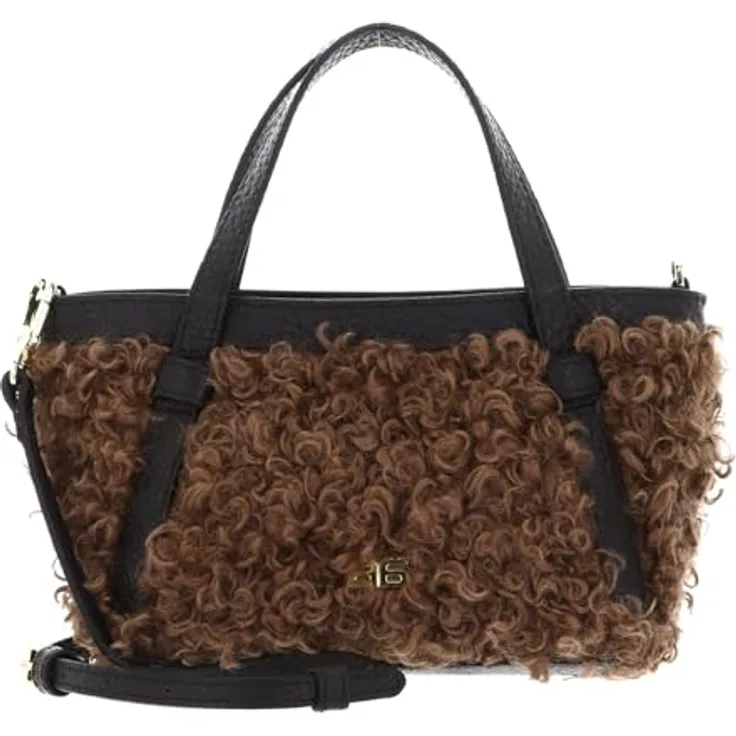 Abro Cosmo Schultertasche aus Leder, 24 cm, Braun