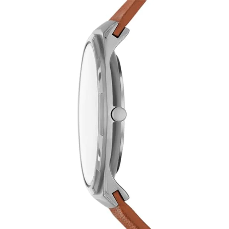 Skagen Herrenuhr Melbye Titanium Quarz/3 Zeiger Uhrwerk Day-Date 40 mm Gehäusegröße mit Lederarmband SKW6906 – Bild 4