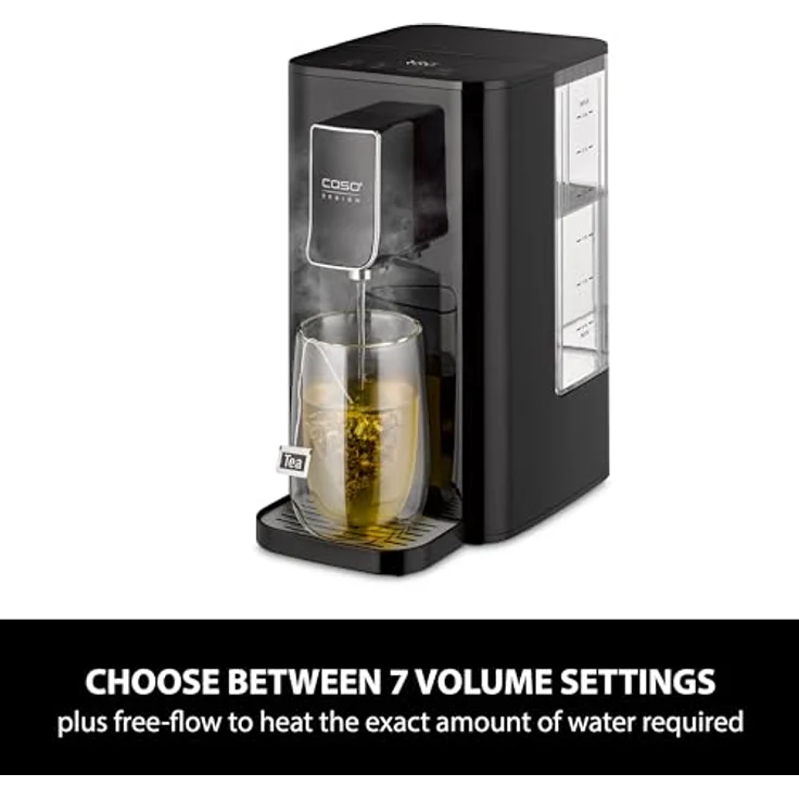 Caso HW 550 Turbo Heißwasserspender, 2600 Watt, für die Zubereitung von Tee, löslichem Kaffee, Babynahrung, Wassertank 2,9 l Kapazität, 7 einstellbare Temperaturstufen von 40 - 100 °C, schwarz – Bild 5