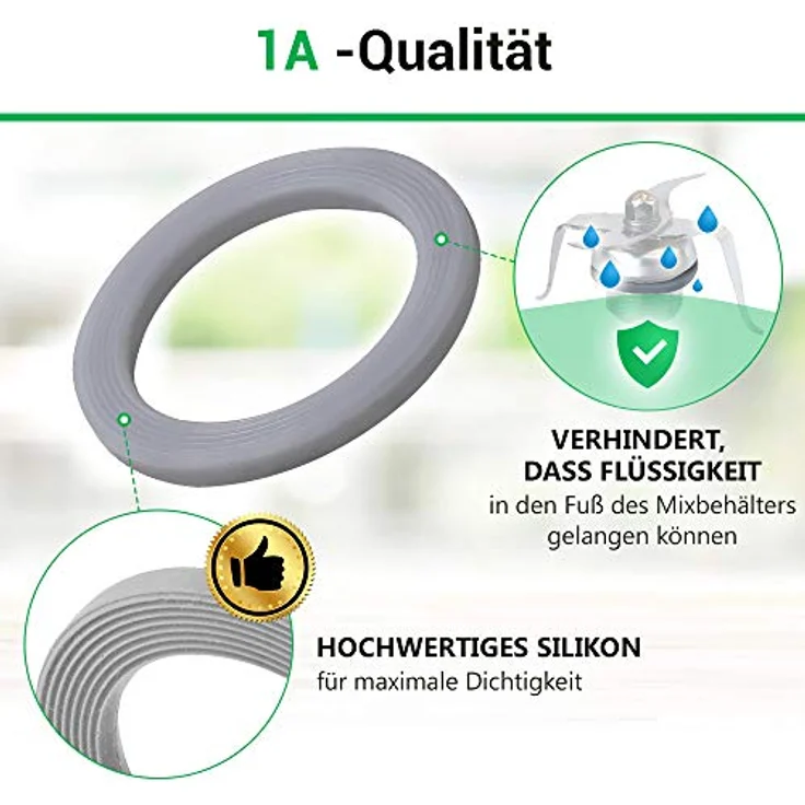 Messereinsatz-Dichtung Ersatz für Vorwerk Thermomix TM3300 TM 3300 Küchenmaschine - Ø 38/29 mm – Bild 3