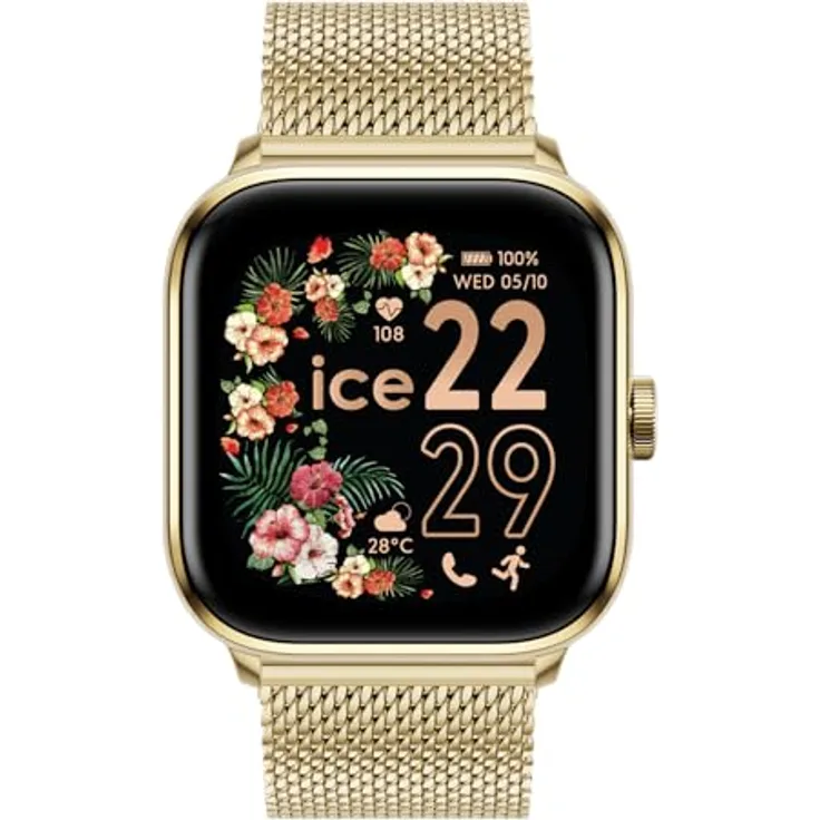 ICE-WATCH Ice Smart Two, Smart-Watch mit AMOLED-Display, Edelstahl-Armband, Wasserdicht IP68, Geschenkbox