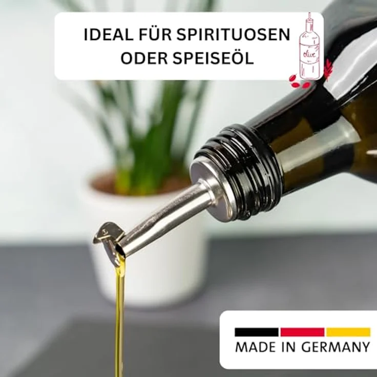 Westmark 2 Spirituosen-Ausgießer für Flaschen, Mit Klappe und Luftröhrchen, Kunststoffkorken, Rostfreier Edelstahl, Inox-Gastro, Schwarz-Verchromt, 46822280 – Bild 3