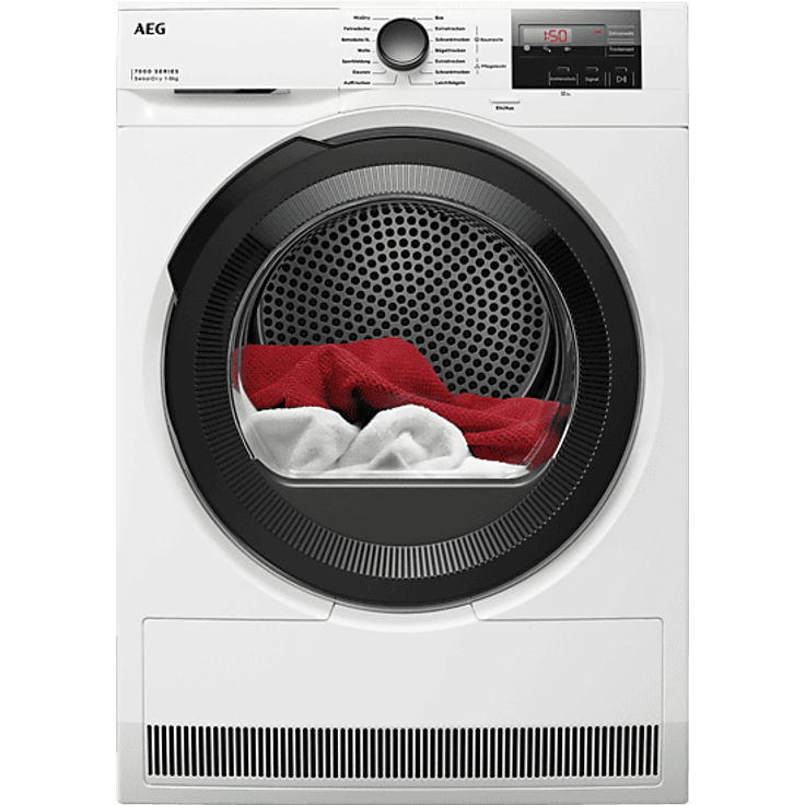 AEG TR7T50585 Wäschetrockner 7000, 8 kg, SensiDry® Wärmepumpentechnologie, ProSense® Mengenautomatik, Weiß