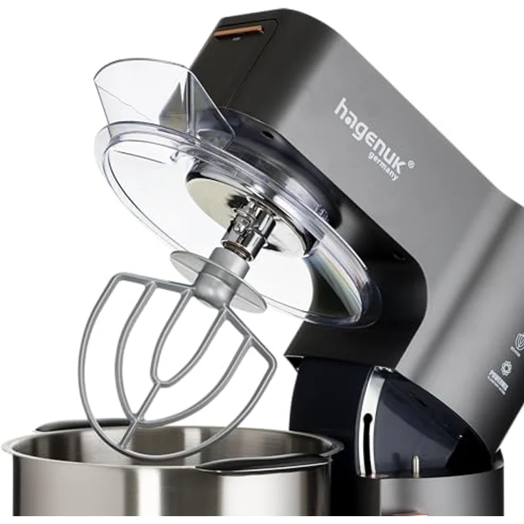 HAGENUK Küchenmaschine HOME | 1200 Watt | 5,5 L Edelstahlschüssel | Planetenrührwerk | metall Getriebe – Bild 4