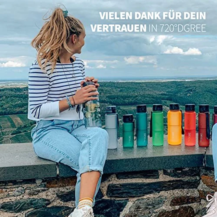 Trinkflasche Wasserflasche Fruchteinsatz 1,5L - BPA-Frei uberBottle 720 DGREE forest green – Bild 4