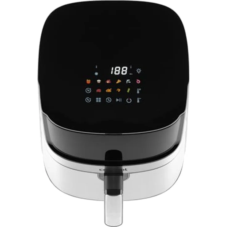 CONCEPT Heißluftfritteuse FR8010, 10 voreingestellte Programme, manuelle Temperatureinstellung von 80 bis 200 Grad, Schwarz – Bild 4
