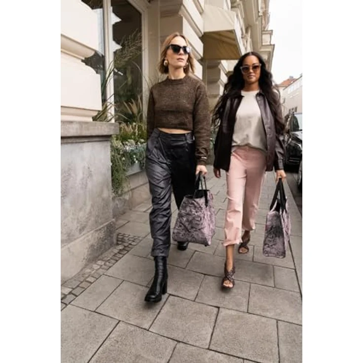 reisenthel loopshopper L jacquard rose, Einkaufstasche mit 25 l Volumen, rosa, wasserabweisendes Polyester – Bild 5