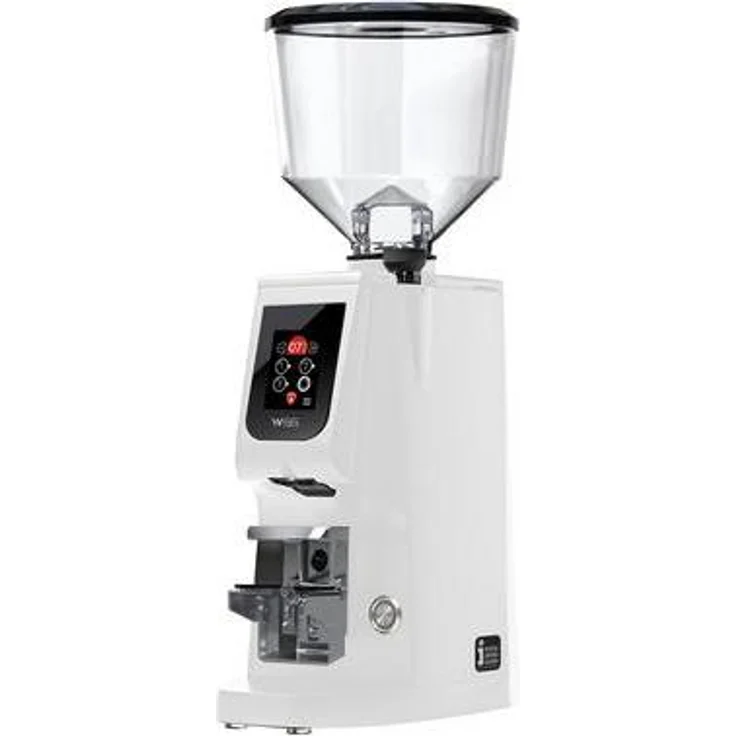 Eureka Atom W 65, Elektrische Kaffeemühle mit 1,2 kg Bohnenbehälter, robustes Stahlgehäuse, weiss
