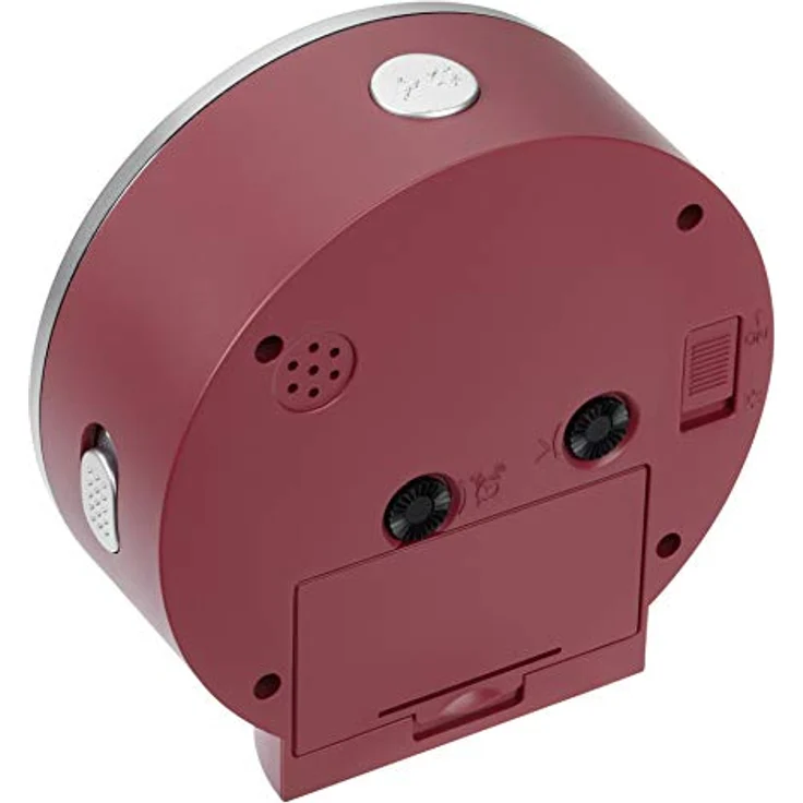 TFA Dostmann Wecker analog 60.1034.05, geräuscharmes Sweep-Uhrwerk, mit Hintergrundbeleuchtung, rot, (L) 103 x (B) 39 x (H) 99 mm – Bild 2