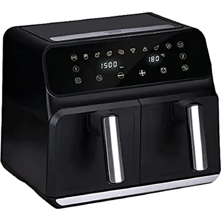 alpina Doppel-Luftfritteuse - 8 L - LED-Anzeige - 230V - 1700W - Schwarz – Bild 1