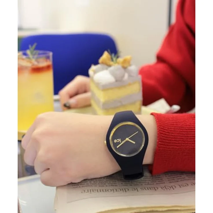 ICE-WATCH Watch 024524, Armbanduhr mit blauem Silikonband und goldenen Elementen, wasserdicht bis 10 bar, 37 mm Gehäusedurchmesser – Bild 5