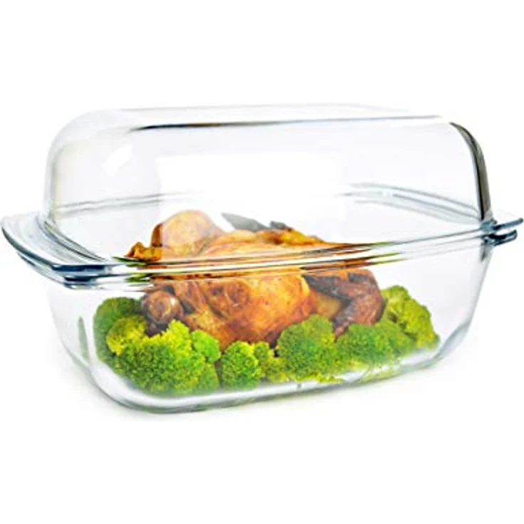 Sendez XXL Glasbräter, 7,0 L Volumen, mit Deckel, Auflaufform, Glaskochgeschirr, Ofenform – Bild 6