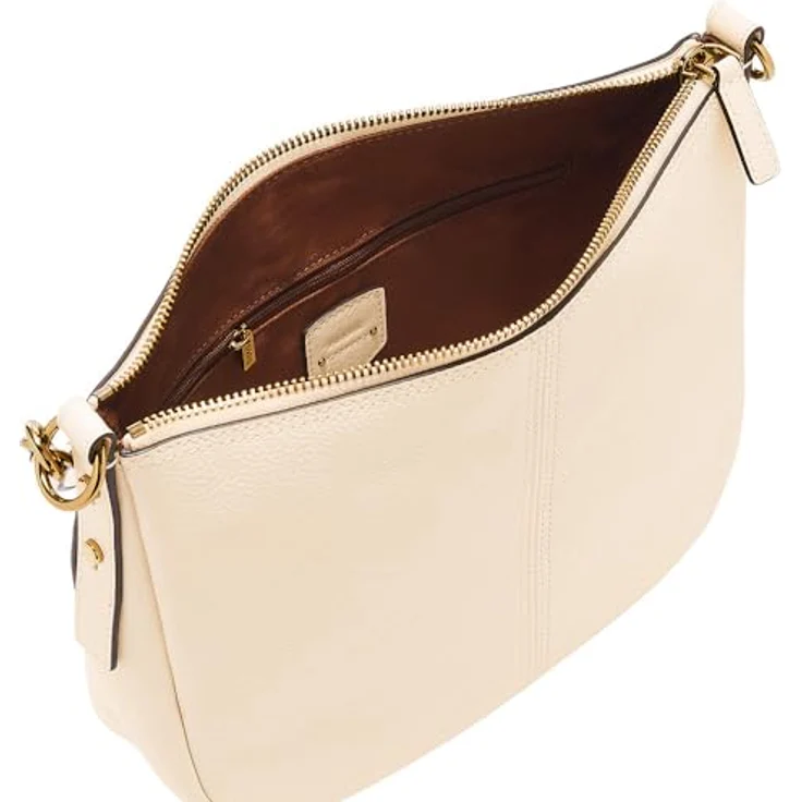 Fossil Jolie Schultertasche, edle Handtasche aus hochwertigem Leder, 27 cm, Beige – Bild 4