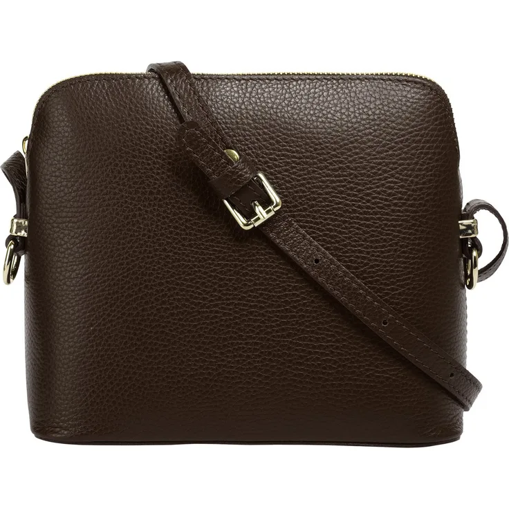 Cluty Umhängetasche, echt Leder, Made in Italy, goldene Details, quadratische Form, Höhe 18 cm x Breite 20 cm x Tiefe 4 cm