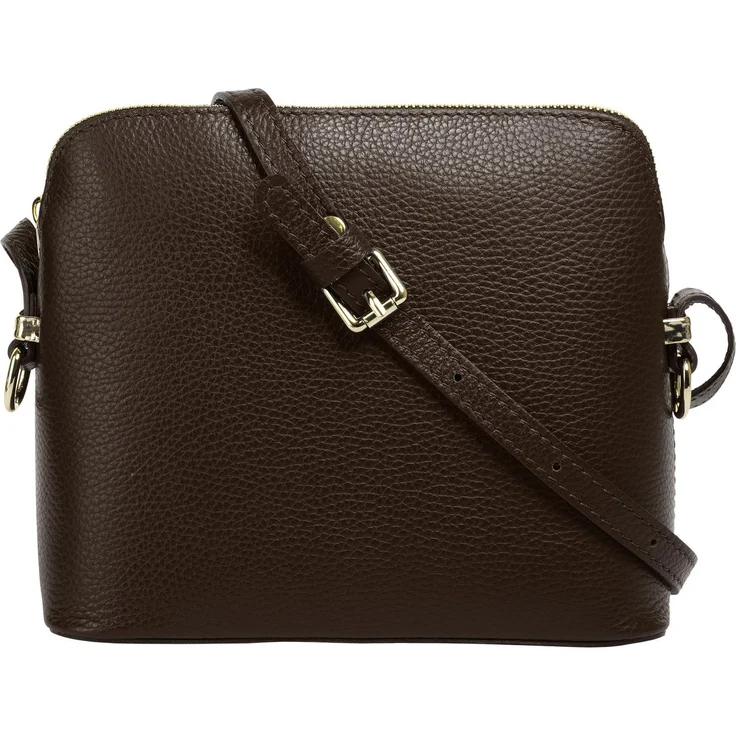 Cluty Umhängetasche, echt Leder, Made in Italy, goldene Details, quadratische Form, Höhe 18 cm x Breite 20 cm x Tiefe 4 cm – Bild 1