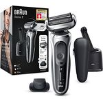 Braun Series 7 Rasierer Herren mit 360° Anpassung, Elektrorasierer & Präzisionstrimmer, Reinigungsstation, AutoSense, Wet & Dry, EasyClick Funktion, 70-S7200cc, silber