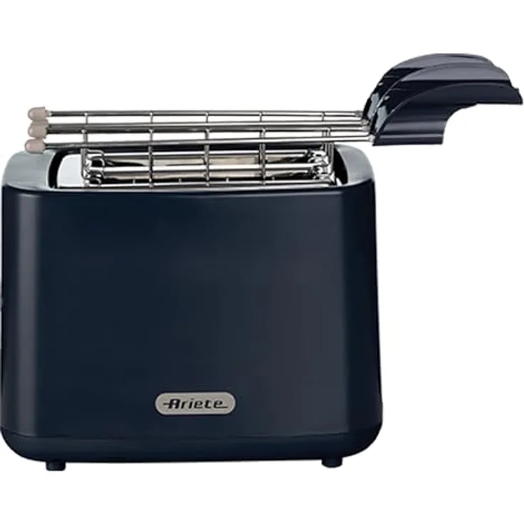 Ariete Toaster 750W 7 Liv Zangen Edelstahl - Schwarz, Dunkelblau - 7 fein abgestimmte Röststufen und breite Röstschlitze
