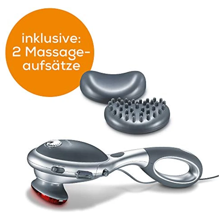 Beurer MG 70 Infrarot Massagegerät, Klopfmassage, zur Massage von Rücken, Nacken, Arme, Beine, zwei verschiedene Aufsätze, Infrarotwärmefunktion, (1er Pack) – Bild 2