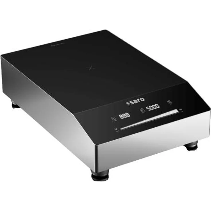 SARO Induktionskochfeld Modell KRETA, Edelstahlgehäuse, Glaskeramik-Kochplatte, Touchscreen-Bedienung, 12 Heizstufen, 60-240 °C, Überhitzungsschutz