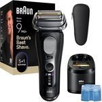 Braun Series 9 PRO+ Rasierapparat, 5 Scherelemente, wasserfest, 60 Minuten Akkulaufzeit, inkl. 6-in-1 SmartCare Center und Reiseetui