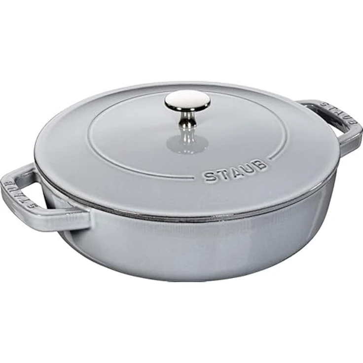 Staub Bräter mit Chistera, Induktionsgeeignet, Gusseisen, Graphitgrau, 24 cm, 1 Einheiten – Bild 2