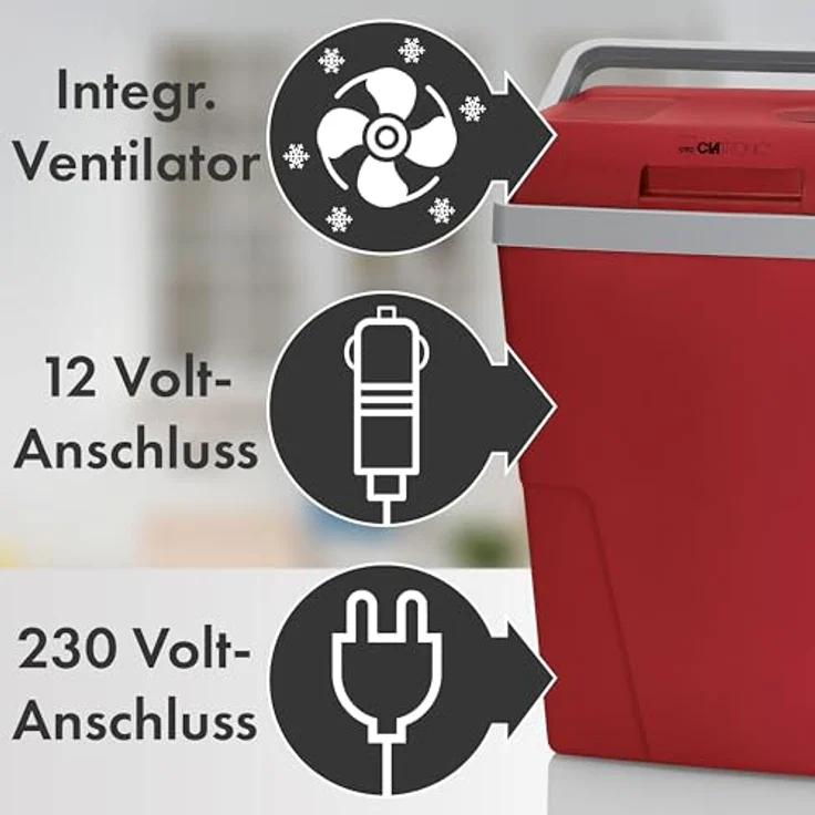 Clatronic KB 3713 thermoelektrische Kühlbox, A++, 25L, Energiesparfunktion, rot – Bild 7