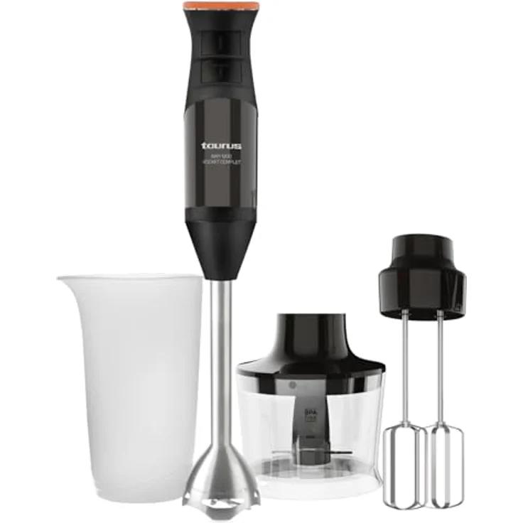 Taurus BAPI 1200 Rocket - Stabmixer 1200W | 20 Geschwindigkeitsstufen | Turbofunktion | Edelstahlklingen | Doppel-Schneebesen | Ergonomisches Design | 500 ml Messbecher - Robustheit – Bild 1