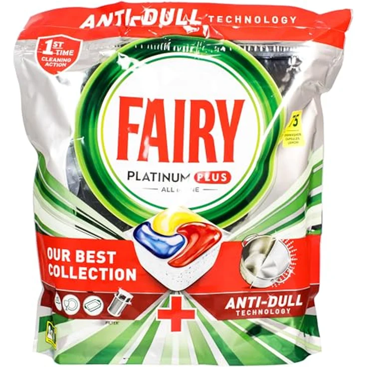 Fairy Platinum Plus All In One Anti-Schleier Spülmaschinentabs, Zitrone, beste Reinigung für strahlend glänzendes Geschirr – Bild 2