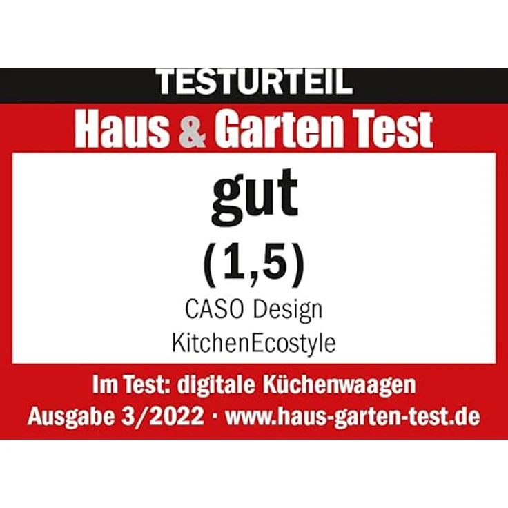 Caso 3266 Kitchen Ecostyle - Design Küchenwaage, digitale Küchenwaage mit kinetischer Energie, keine Batterien notwendig, bis 5kg in 1 g-Schritten, besonders flach, Edelstahl – Bild 2