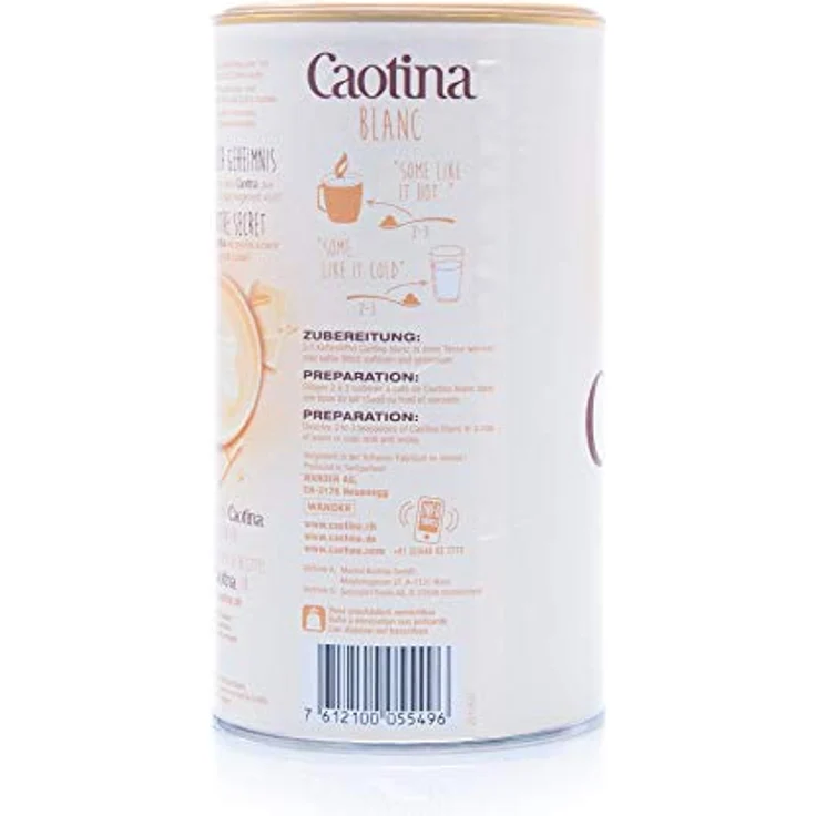 Caotina blanc, Kakao Pulver mit weißer Schweizer Schokolade, heiße Schokolade, Trinkschokolade, 3er Pack, 3 x 500g – Bild 6