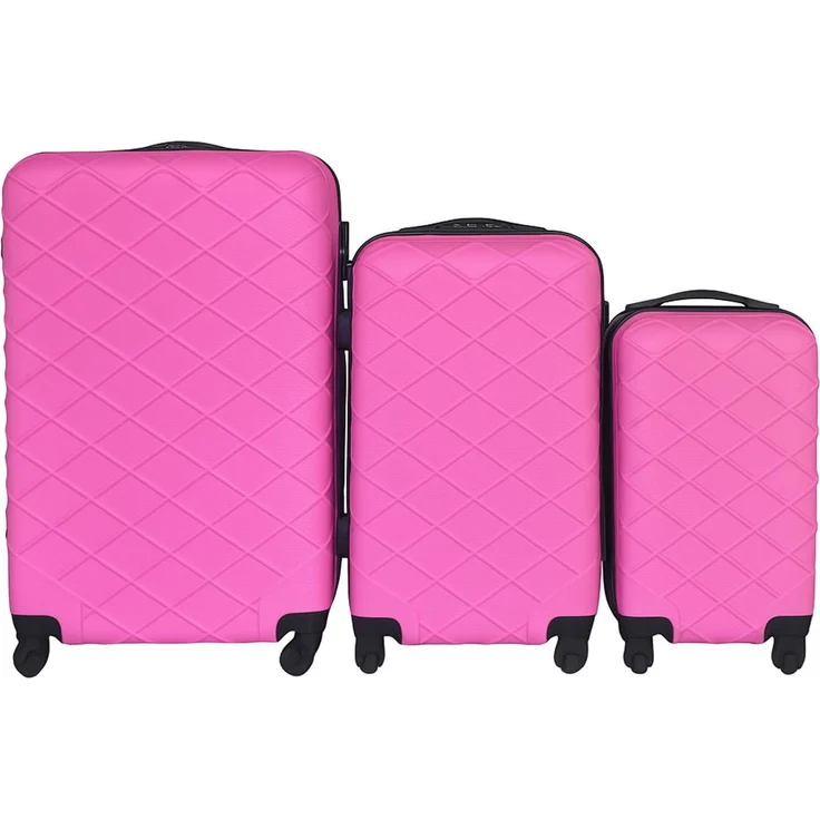 HTI-Living Koffer 3-teiliges Set Raute, Pink, 100 l Volumen