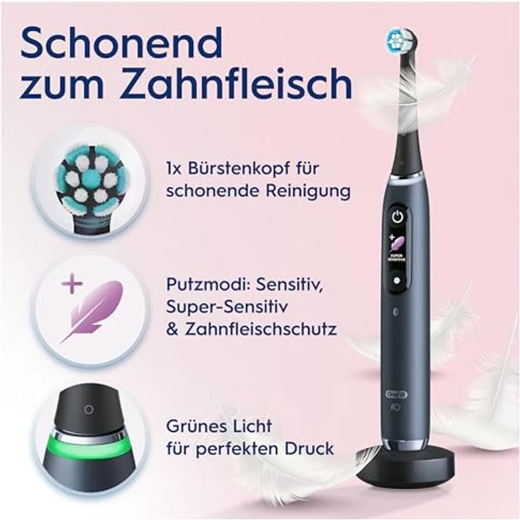 Oral-B iO Series 9 Black Onyx/Rose Quartz Elektrische Zahnbürste mit 2. Handstück – Bild 4