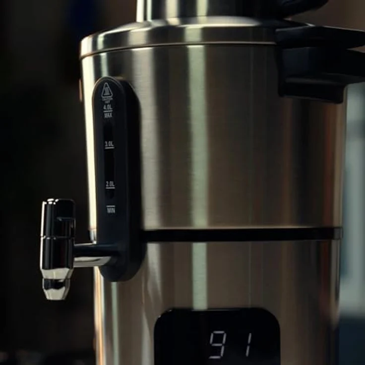 KOCHMASTER Aura Samowar 4.0L + 1.0L, Edelstahl, 2000W, mit Temperaturregelung und Warmhaltefunktion, Elektrischer Teekocher mit digitalem Display – Bild 3
