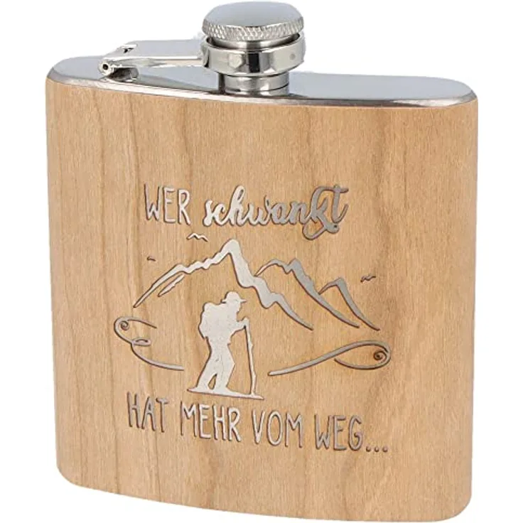 Spruchreif | Flachmann aus Edelstahl mit Gravur | Geschenk zum Wandern | Outdoor