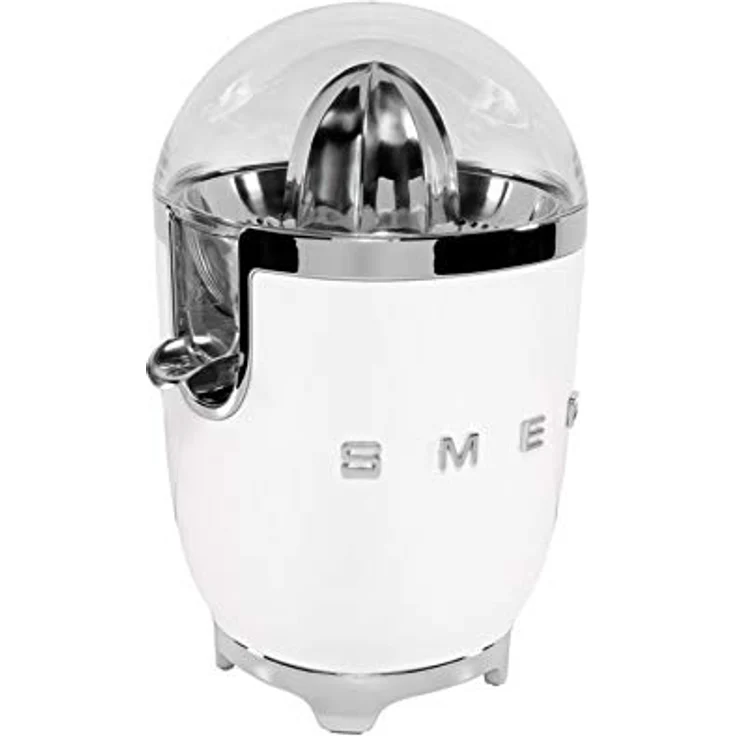 Smeg CJF01WHEU Zitruspresse, Anti-Tropf-Auslauf aus Edelstahl mit Klappverschluss, verhindert ein Nachtropfen, weiß,  Serie: CJF01 – Bild 2